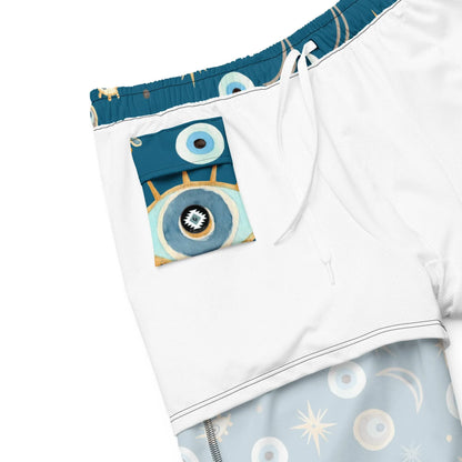 Greek Evil Eye Recycled Men's Swim Trunks - The Global Wanderer