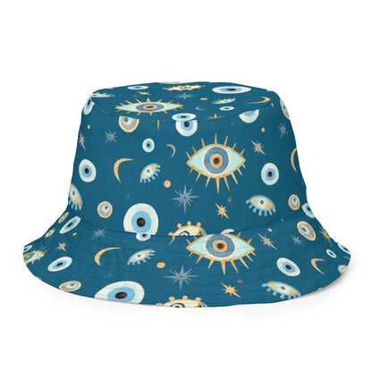 Greek Evil Eye Reversible Bucket Hat - The Global Wanderer