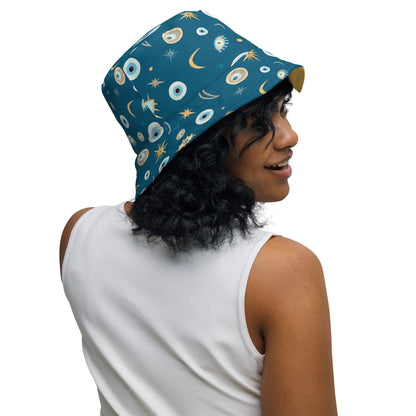 Greek Evil Eye Reversible Bucket Hat - The Global Wanderer