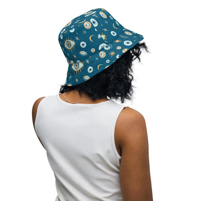 Greek Evil Eye Reversible Bucket Hat - The Global Wanderer