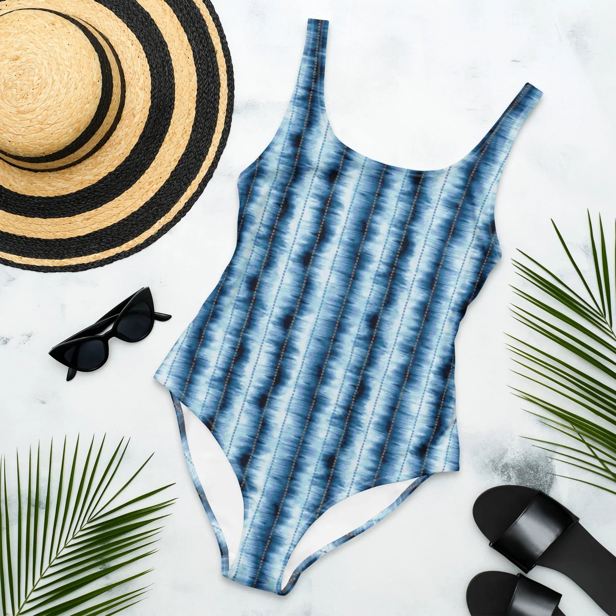 Hakone Mist Shibori One-Piece Swimsuit - The Global Wanderer