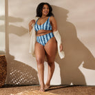Hakone Mist Shibori Recycled High-Waisted Bikini - The Global Wanderer