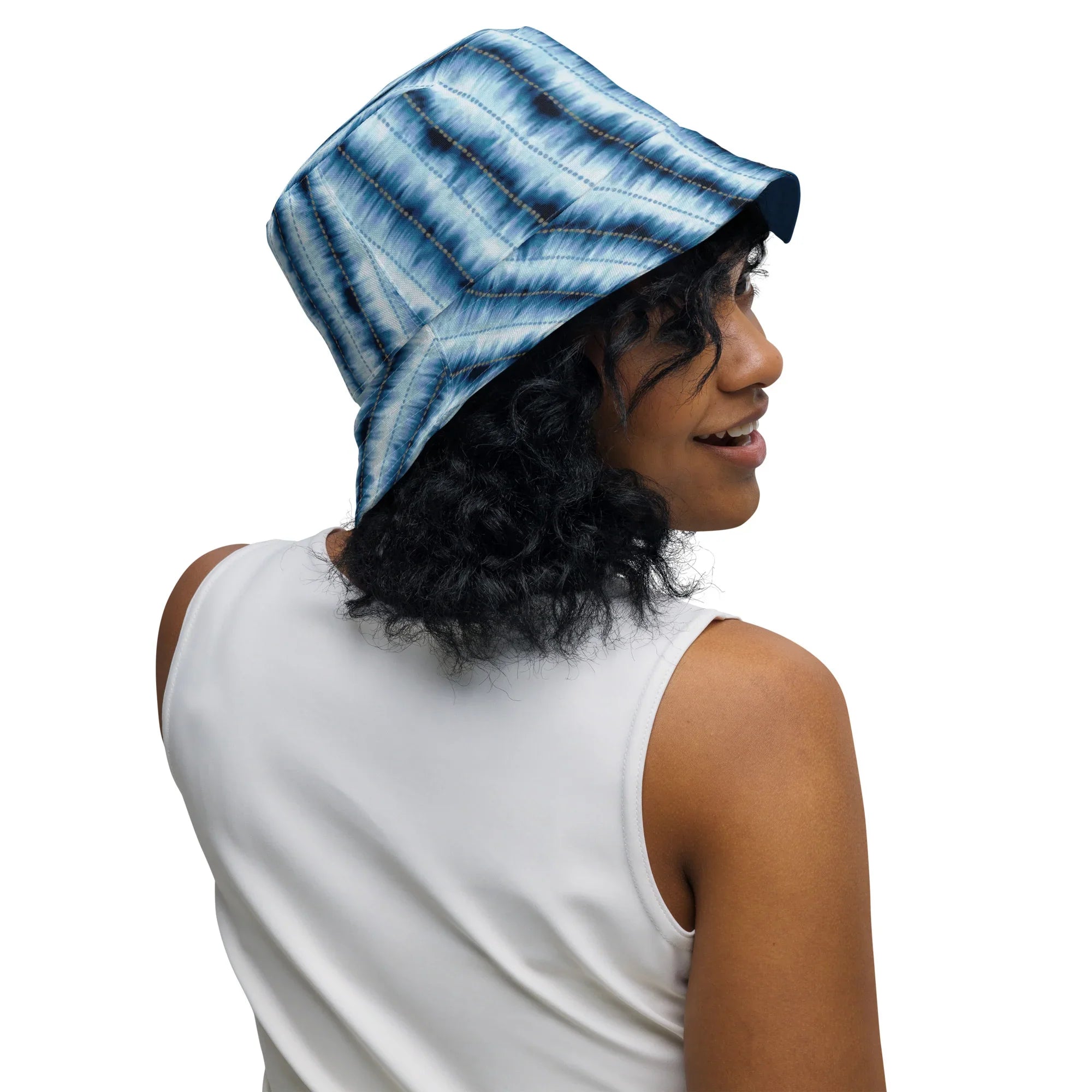 Hakone Mist Shibori Reversible Bucket Hat - The Global Wanderer