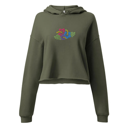 Hawaiian Tropical Leaves Cropped Hoodie - The Global Wanderer