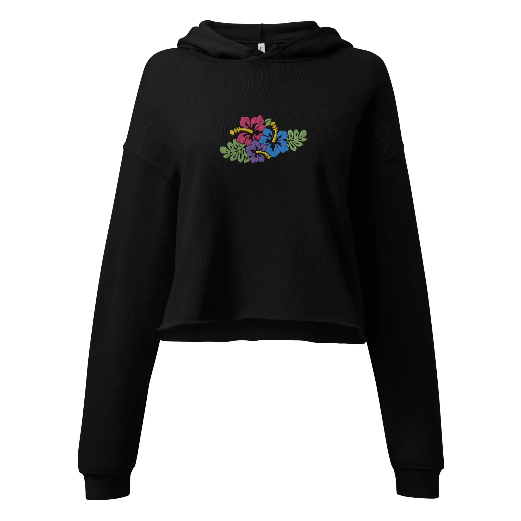 Hawaiian Tropical Leaves Cropped Hoodie - The Global Wanderer