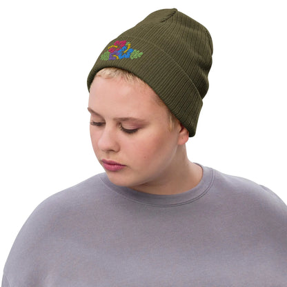 Hawaiian Tropical Leaves Embroidered Beanie - The Global Wanderer