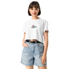 Hawaiian Tropical Leaves Embroidered Cropped T-Shirt - The Global Wanderer