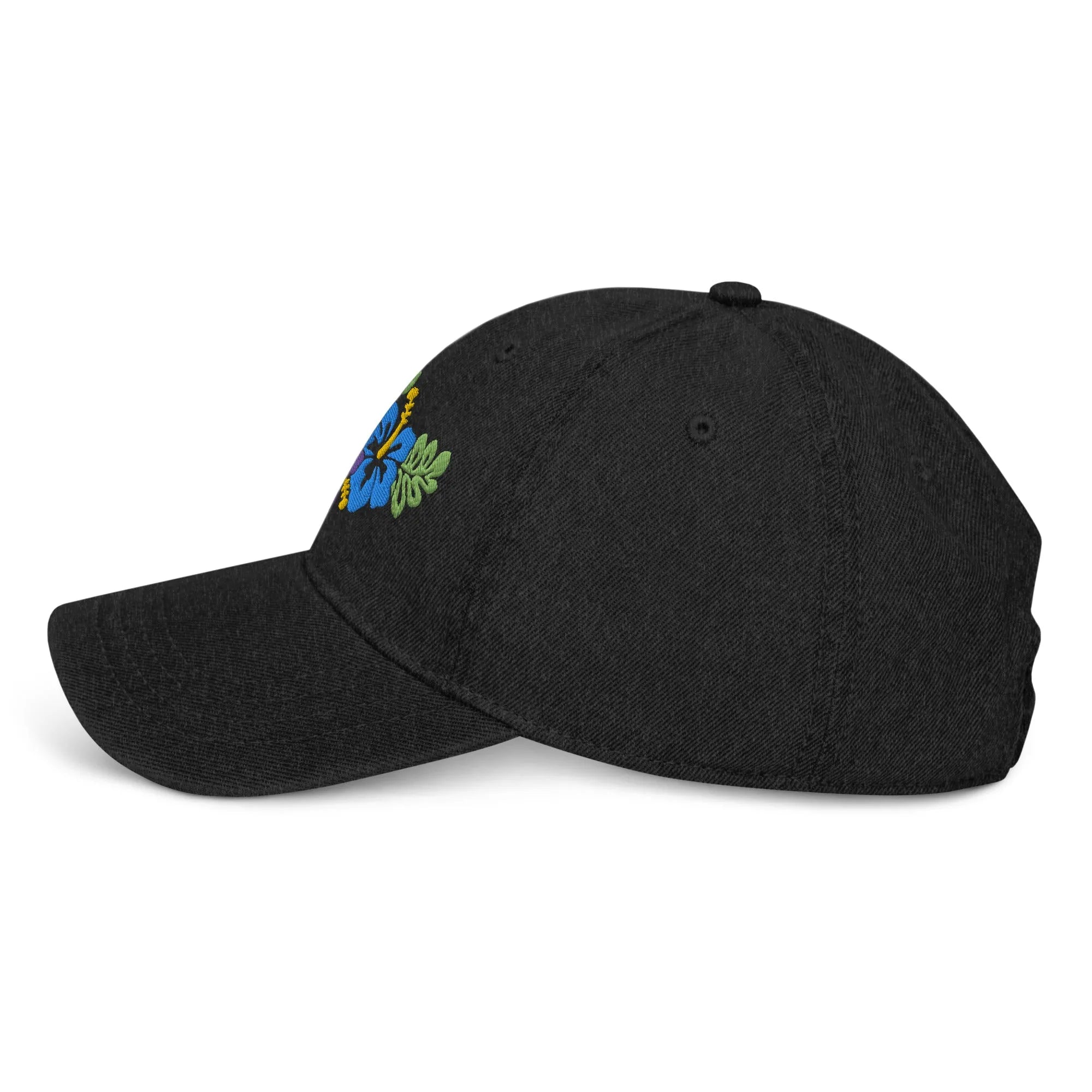 Hawaiian Tropical Leaves Embroidered Denim Dad Hat - The Global Wanderer