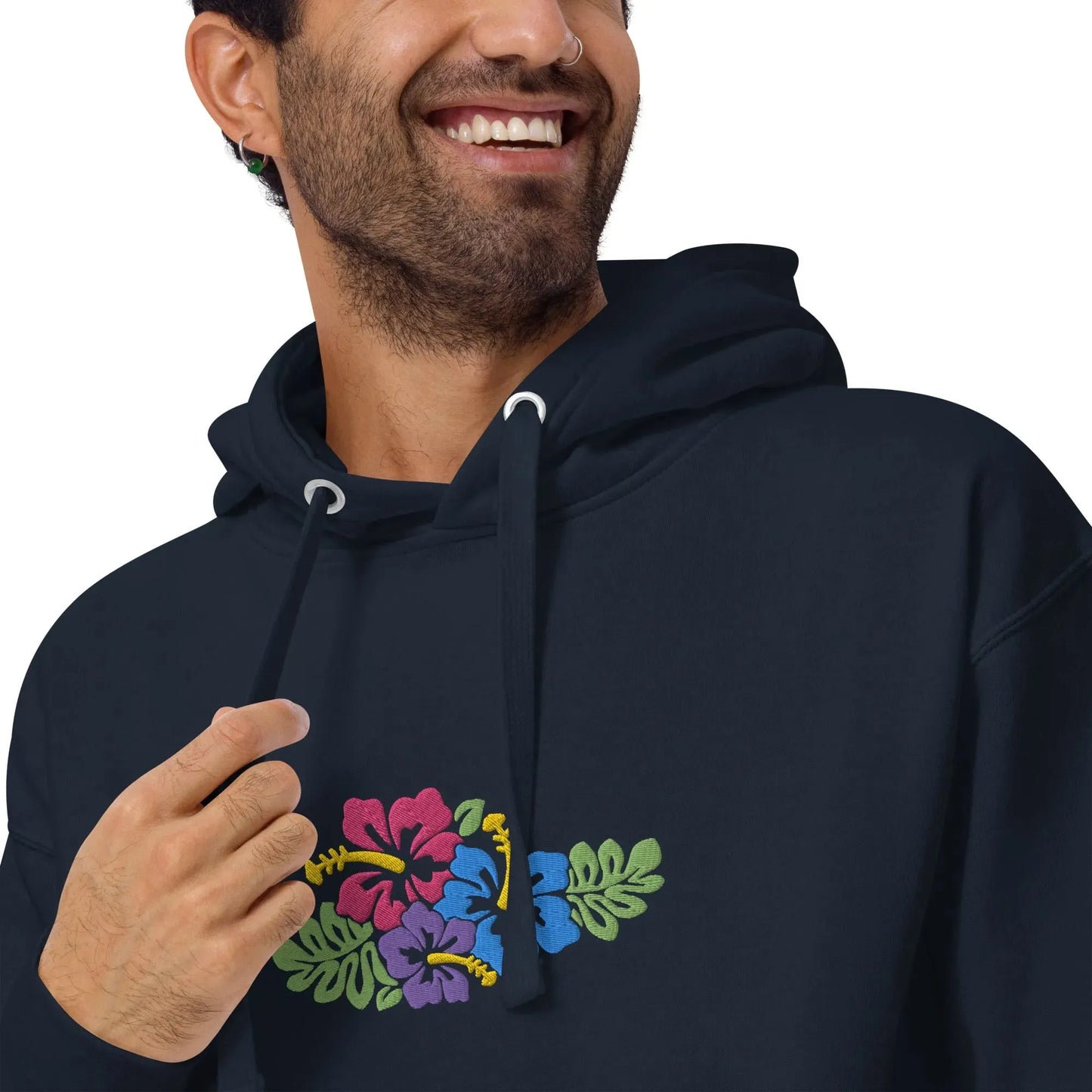 Hawaiian Tropical Leaves Embroidered Hoodie - The Global Wanderer