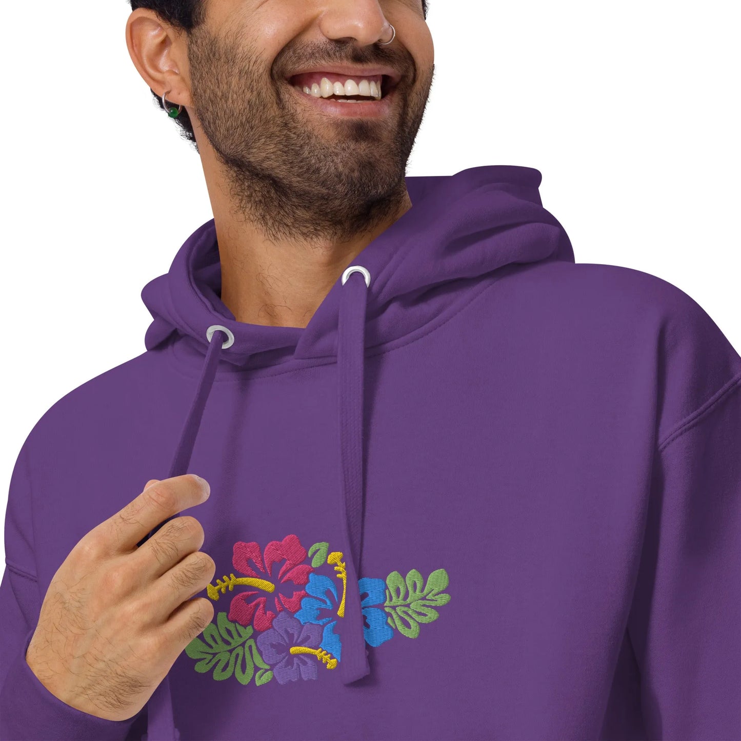 Hawaiian Tropical Leaves Embroidered Hoodie - The Global Wanderer