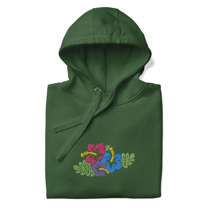 Hawaiian Tropical Leaves Embroidered Hoodie - The Global Wanderer