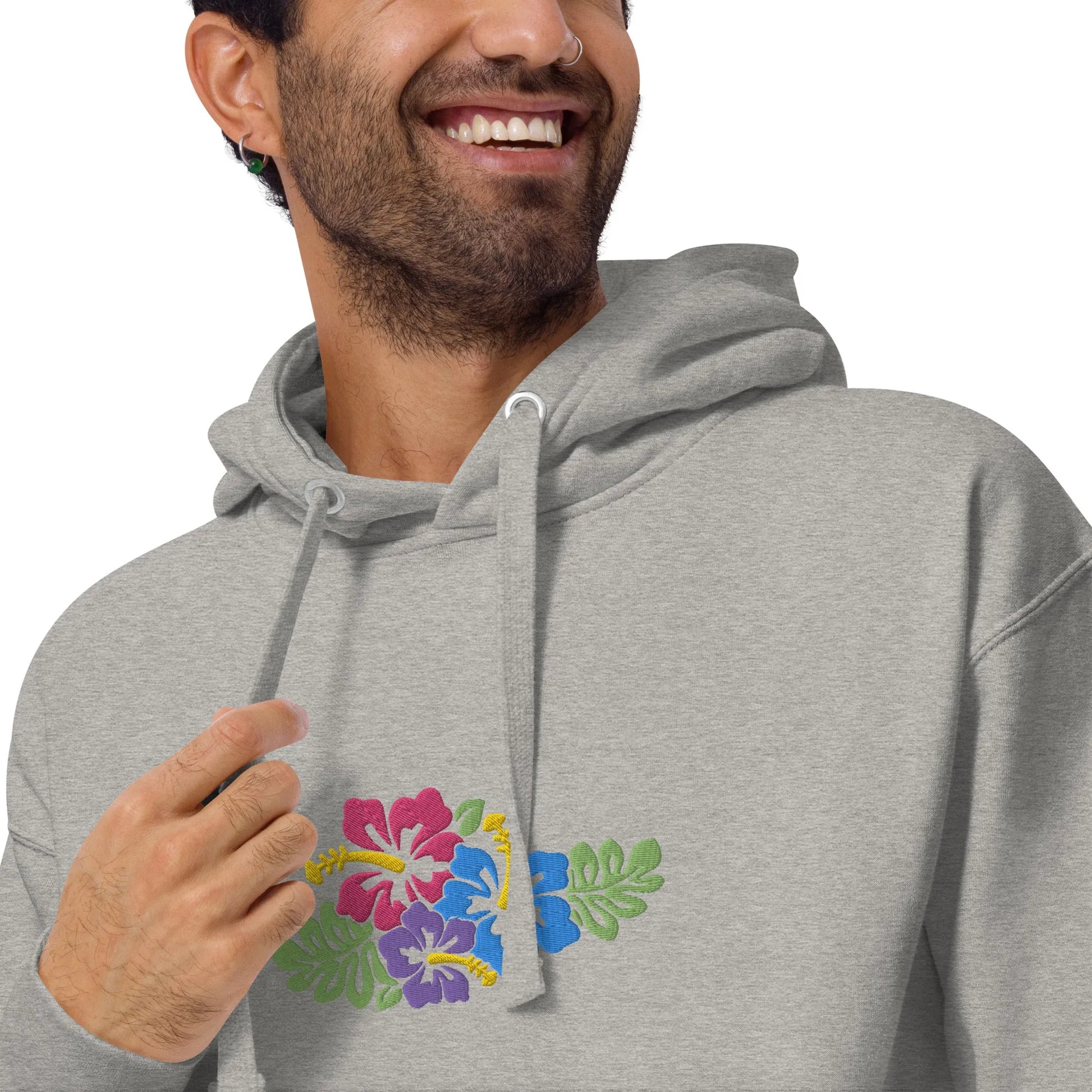 Hawaiian Tropical Leaves Embroidered Hoodie - The Global Wanderer