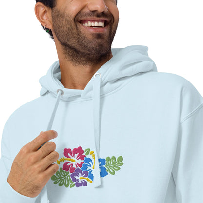 Hawaiian Tropical Leaves Embroidered Hoodie - The Global Wanderer