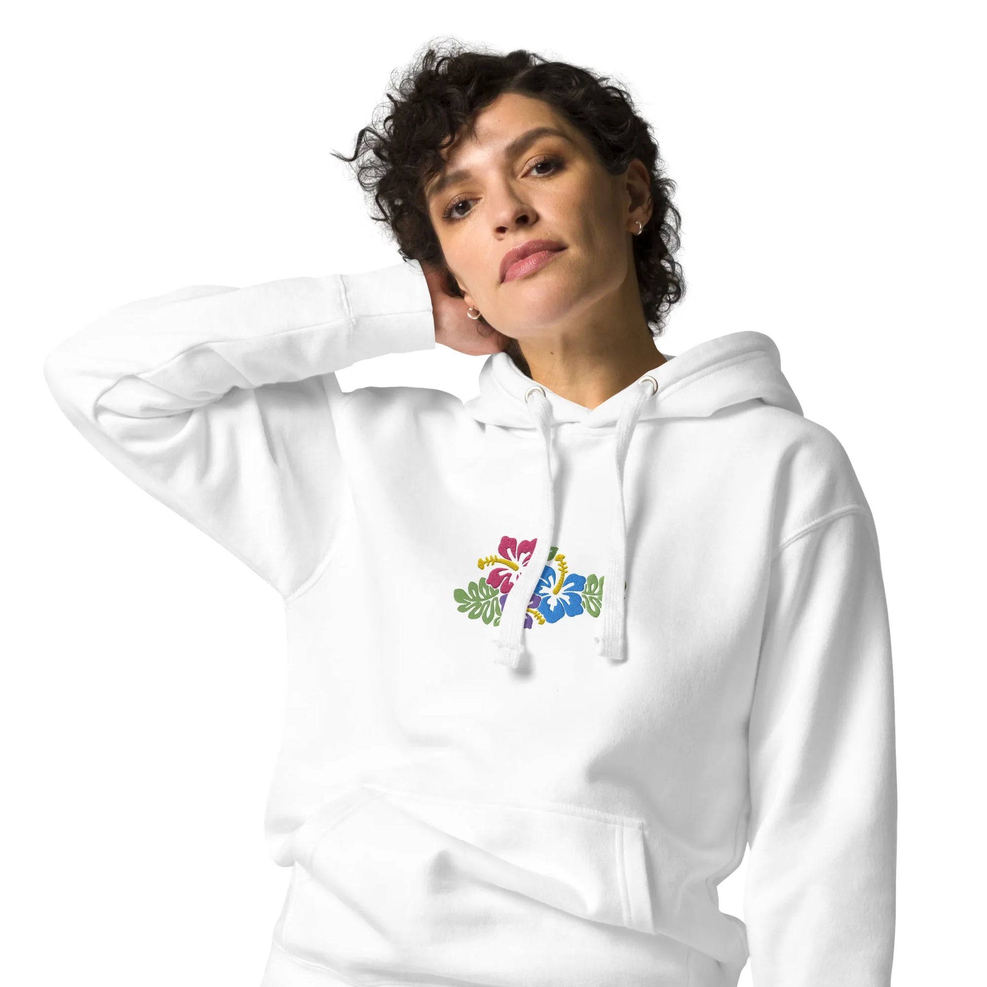 Hawaiian Tropical Leaves Embroidered Hoodie - The Global Wanderer