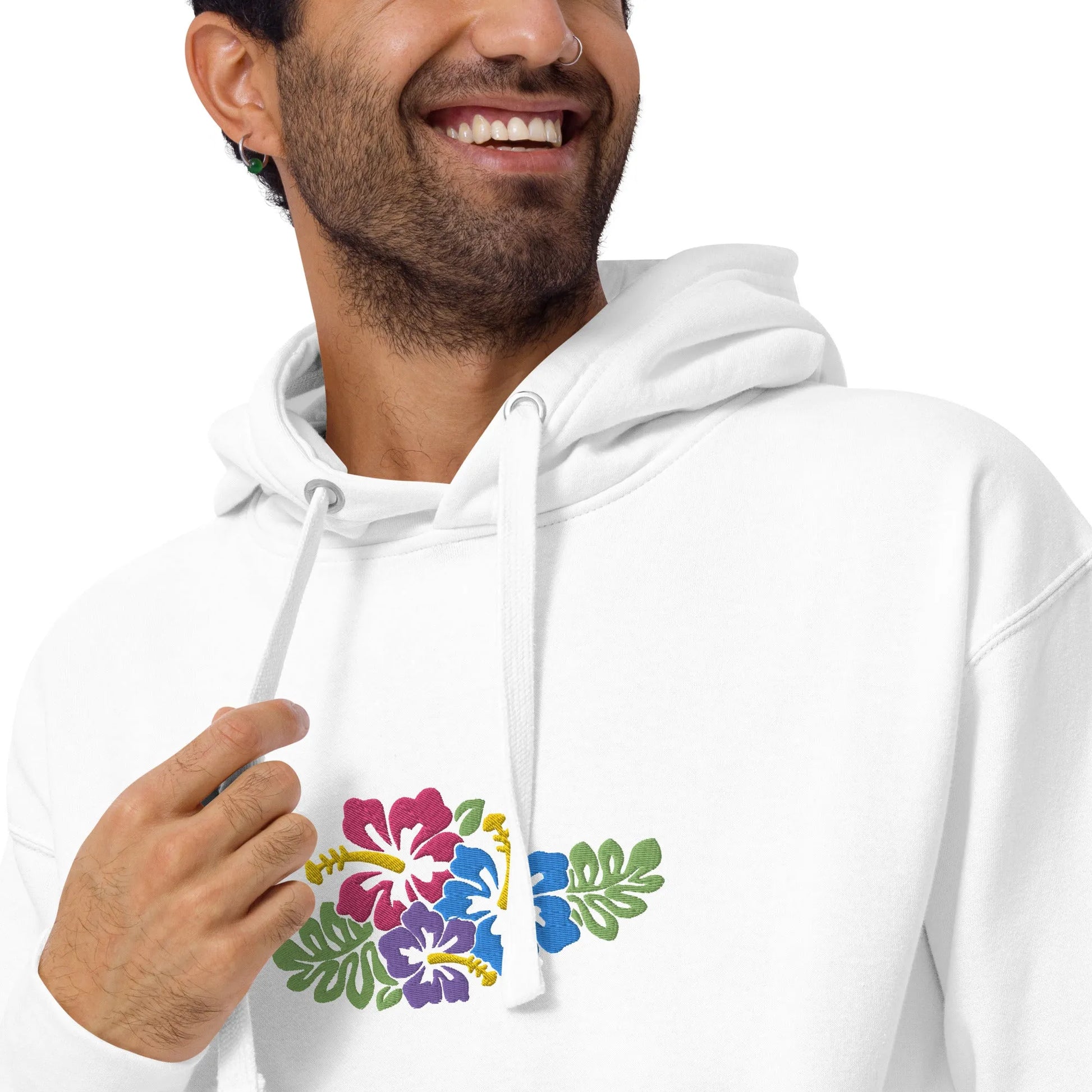 Hawaiian Tropical Leaves Embroidered Hoodie - The Global Wanderer