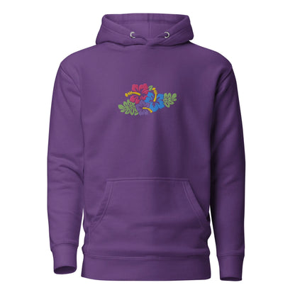 Hawaiian Tropical Leaves Embroidered Hoodie - The Global Wanderer