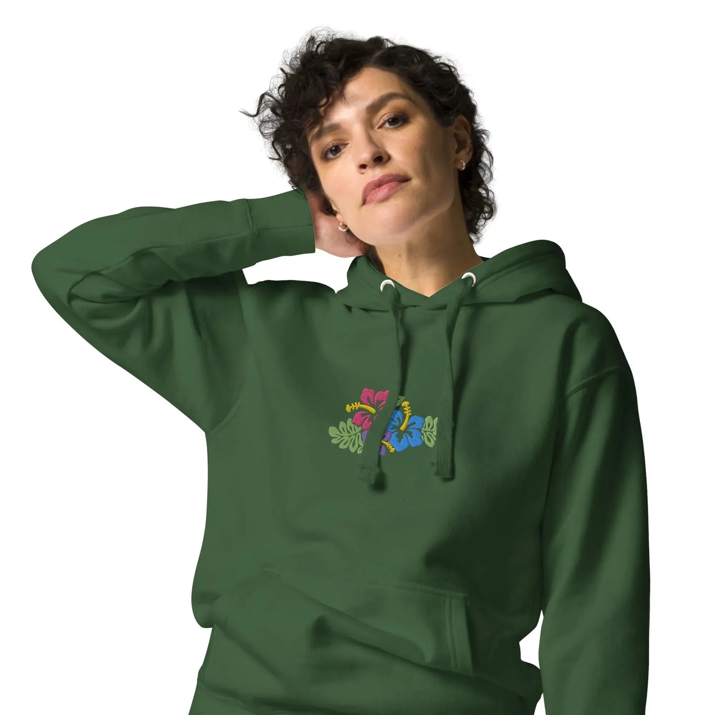 Hawaiian Tropical Leaves Embroidered Hoodie - The Global Wanderer