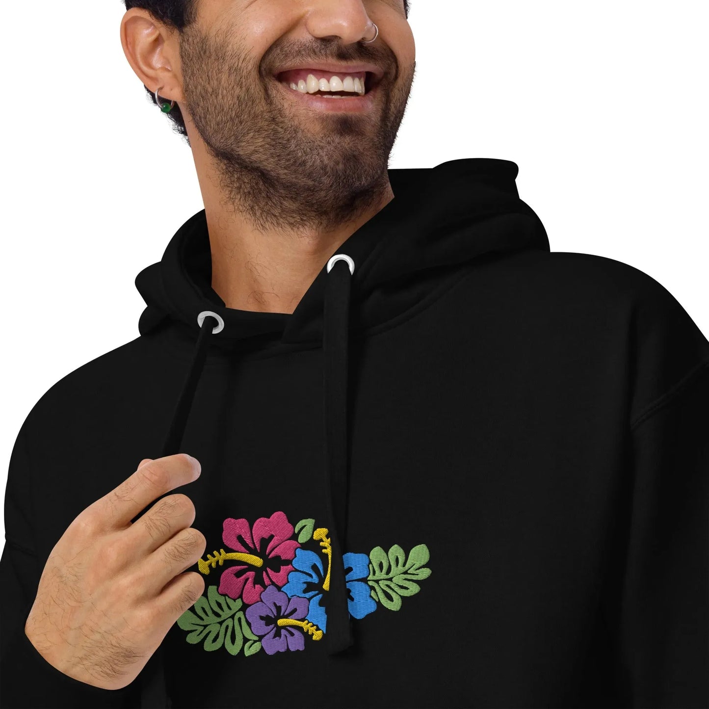 Hawaiian Tropical Leaves Embroidered Hoodie - The Global Wanderer