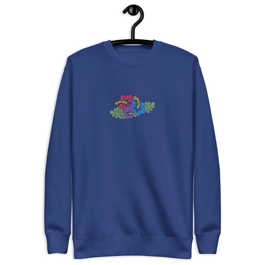 Hawaiian Tropical Leaves Embroidered Sweatshirt - The Global Wanderer