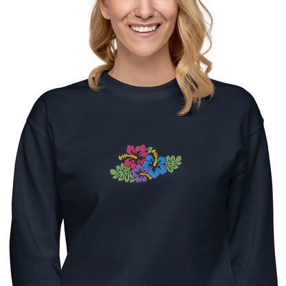 Hawaiian Tropical Leaves Embroidered Sweatshirt - The Global Wanderer