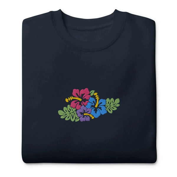 Hawaiian Tropical Palm Leaves Pattern Print Women Crewneck Sweatshirt