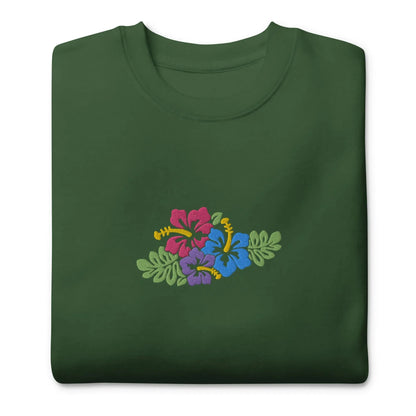 Hawaiian Tropical Leaves Embroidered Sweatshirt - The Global Wanderer