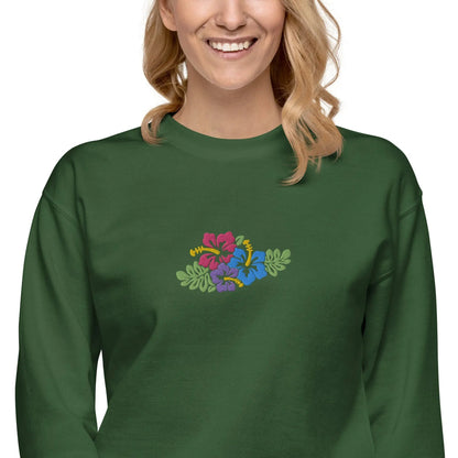 Hawaiian Tropical Leaves Embroidered Sweatshirt - The Global Wanderer