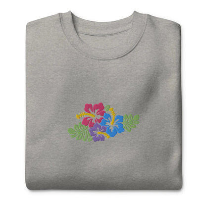 Hawaiian Tropical Leaves Embroidered Sweatshirt - The Global Wanderer