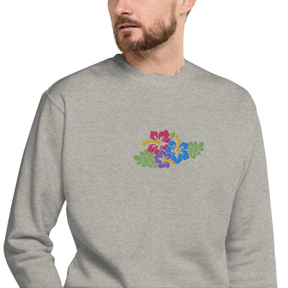 Hawaiian Tropical Leaves Embroidered Sweatshirt - The Global Wanderer