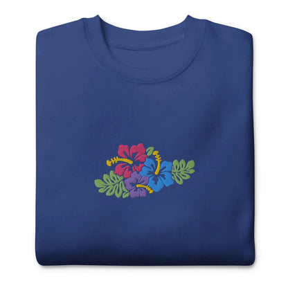 Hawaiian Tropical Leaves Embroidered Sweatshirt - The Global Wanderer