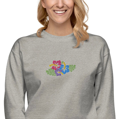 Hawaiian Tropical Leaves Embroidered Sweatshirt - The Global Wanderer