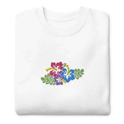 Hawaiian Tropical Leaves Embroidered Sweatshirt - The Global Wanderer