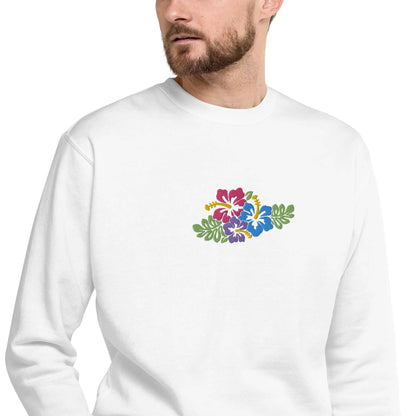 Hawaiian Tropical Leaves Embroidered Sweatshirt - The Global Wanderer