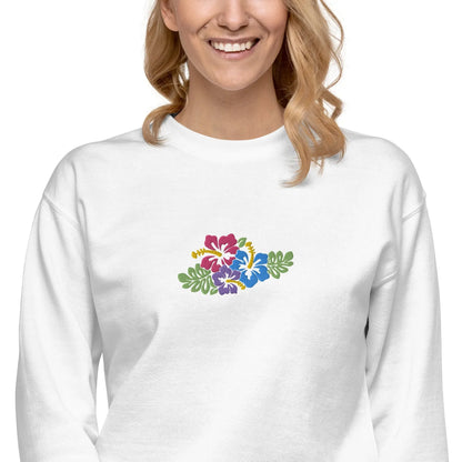 Hawaiian Tropical Leaves Embroidered Sweatshirt - The Global Wanderer