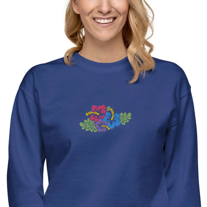 Hawaiian Tropical Leaves Embroidered Sweatshirt - The Global Wanderer