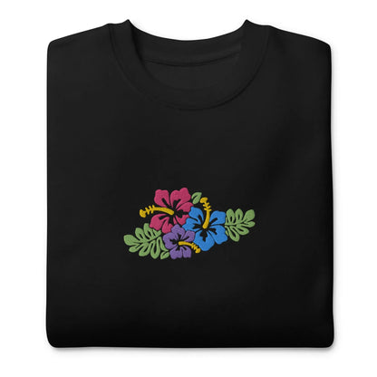 Hawaiian Tropical Leaves Embroidered Sweatshirt - The Global Wanderer