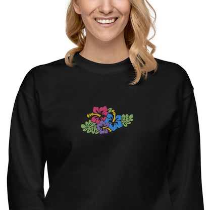 Hawaiian Tropical Leaves Embroidered Sweatshirt - The Global Wanderer