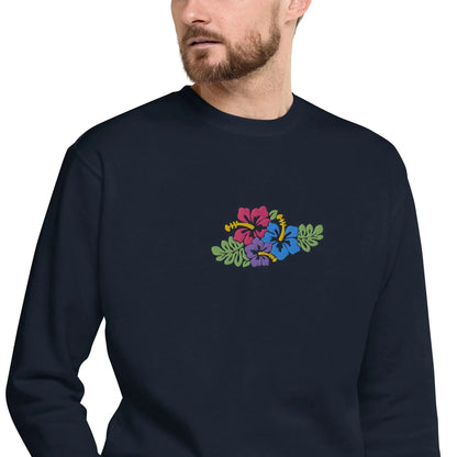 Hawaiian Tropical Leaves Embroidered Sweatshirt - The Global Wanderer