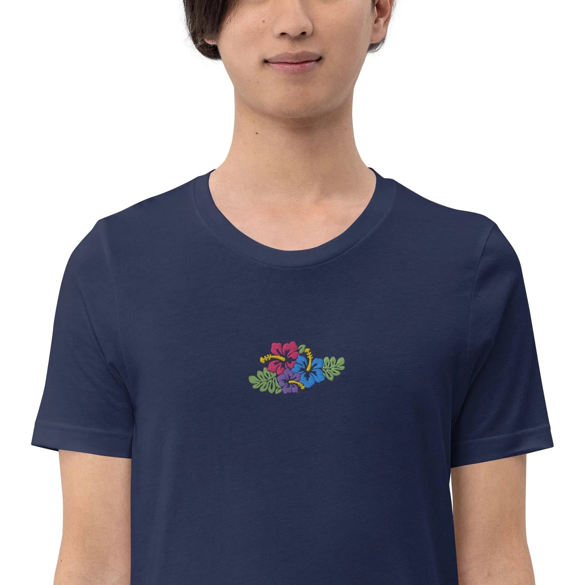 Hawaiian Tropical Leaves Embroidered T-Shirt - The Global Wanderer