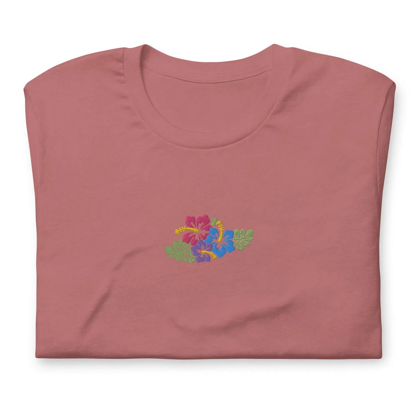 Hawaiian Tropical Leaves Embroidered T-Shirt - The Global Wanderer