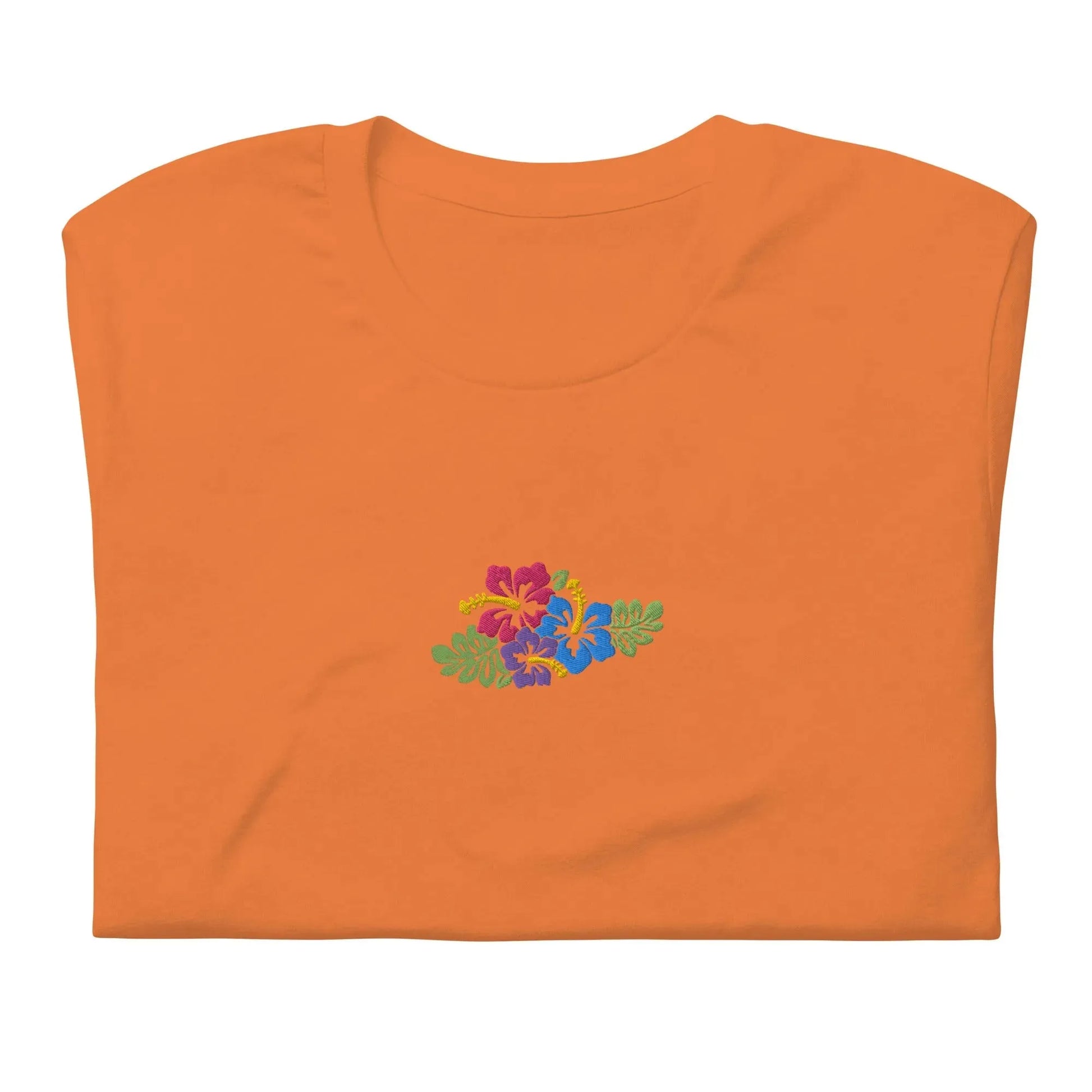 Hawaiian Tropical Leaves Embroidered T-Shirt - The Global Wanderer