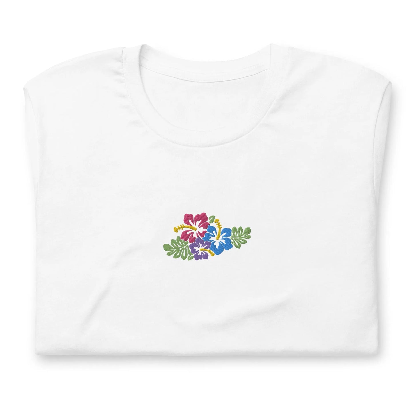 Hawaiian Tropical Leaves Embroidered T-Shirt - The Global Wanderer