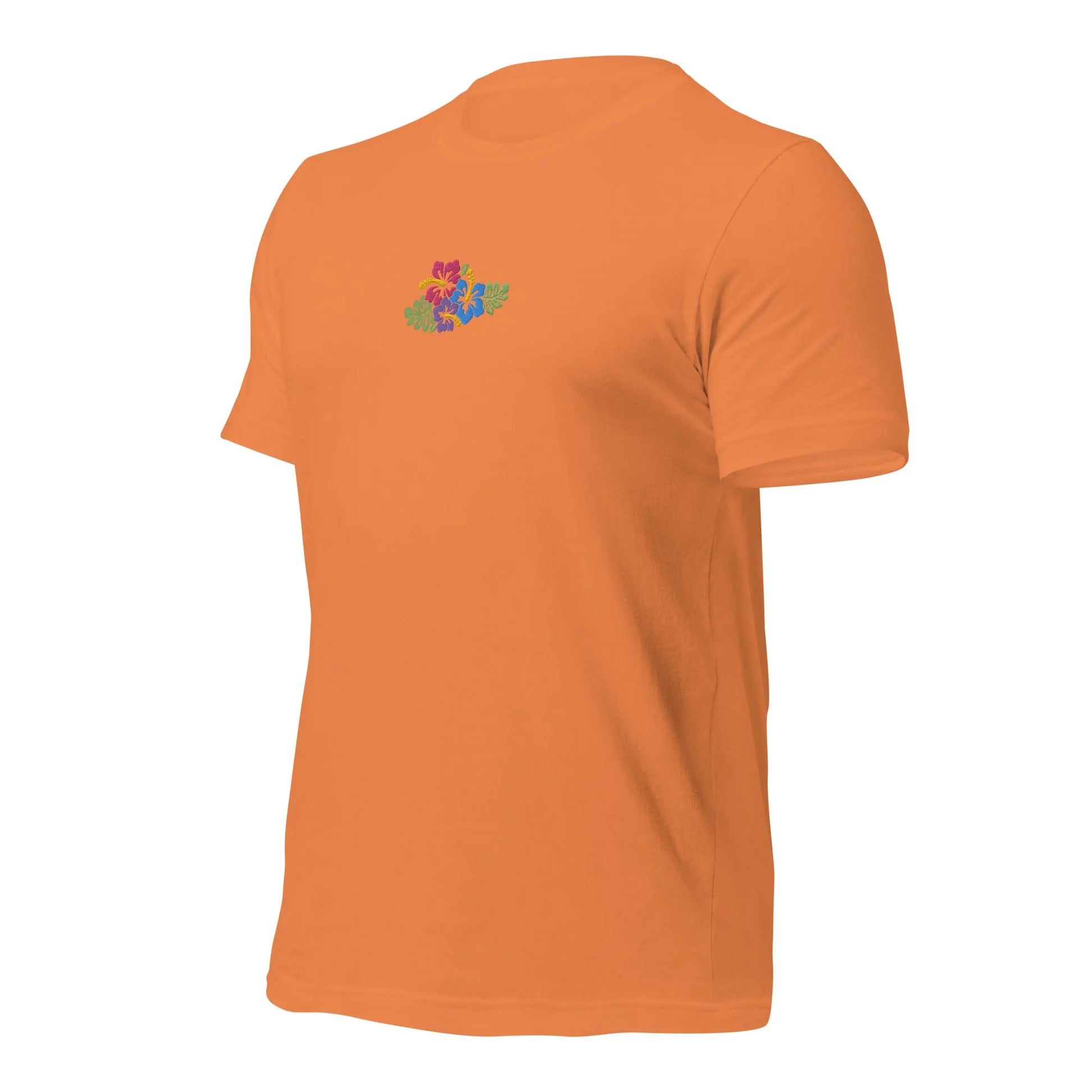 Hawaiian Tropical Leaves Embroidered T-Shirt - The Global Wanderer