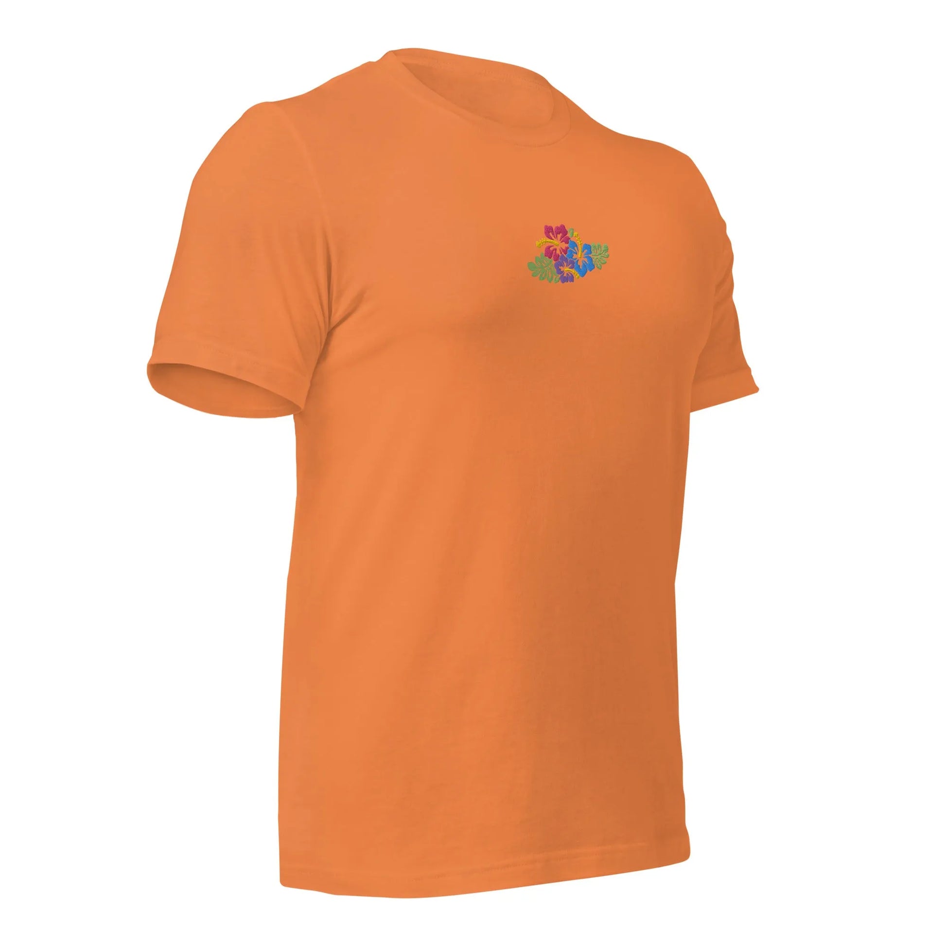 Hawaiian Tropical Leaves Embroidered T-Shirt - The Global Wanderer