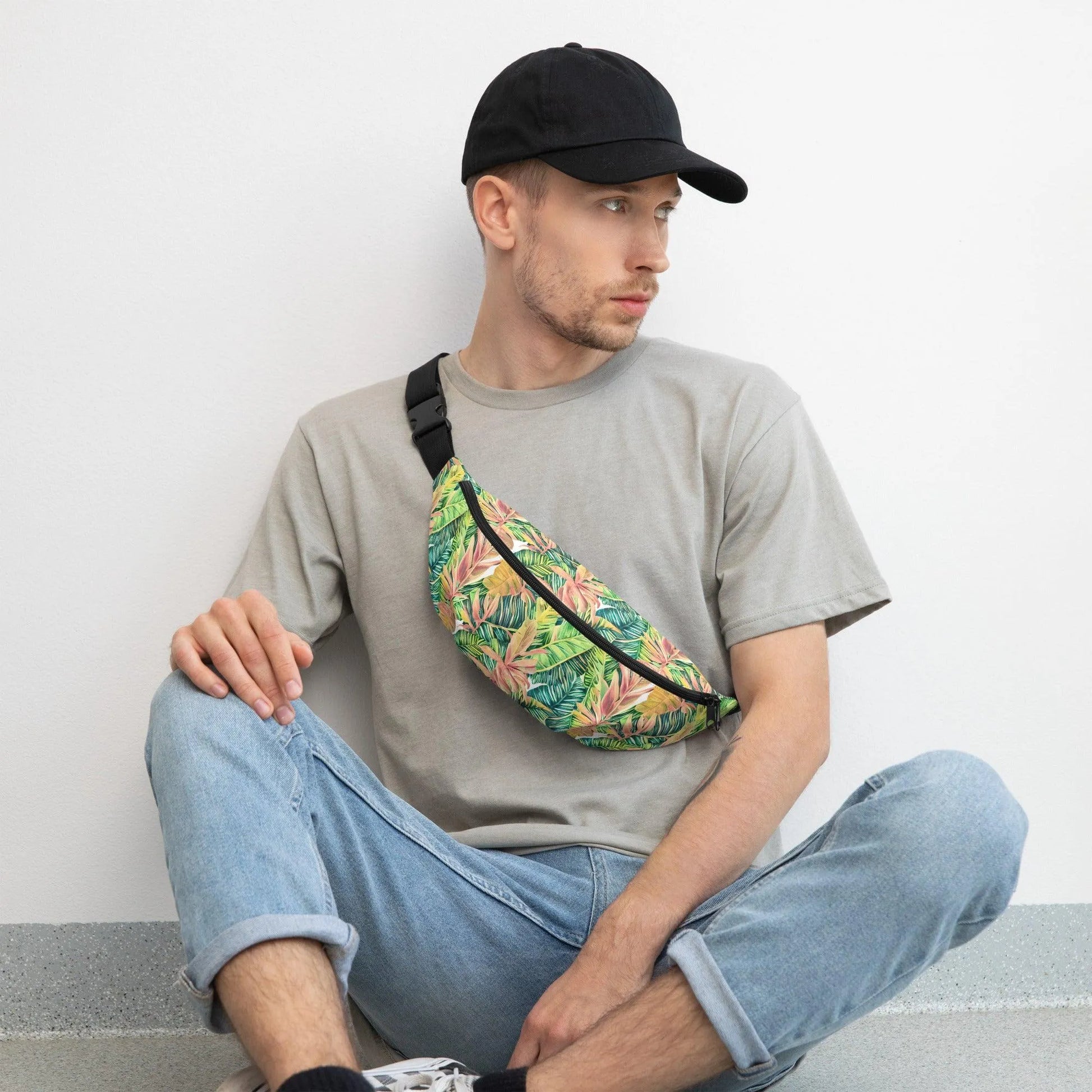 Hawaiian Tropical Leaves Fanny Pack - The Global Wanderer