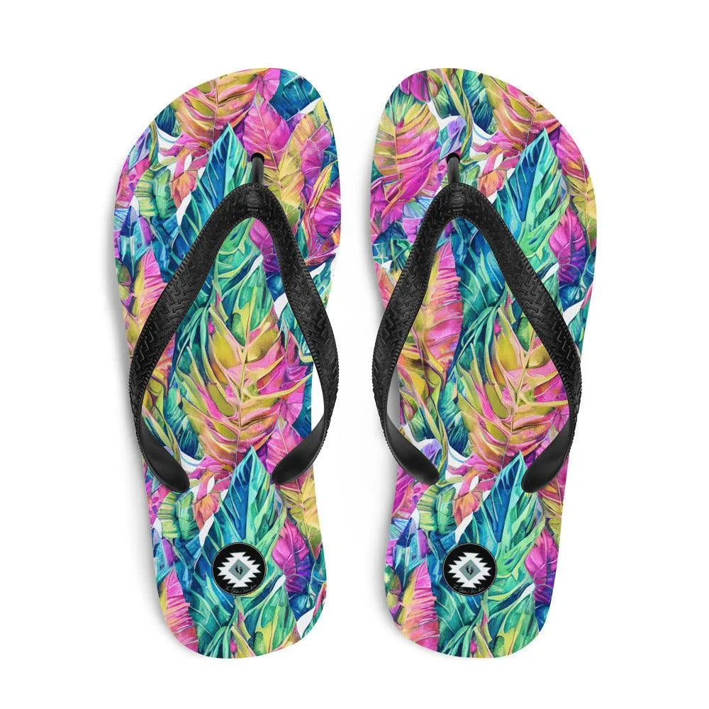 Hawaiian Tropical Leaves Flip Flops - The Global Wanderer