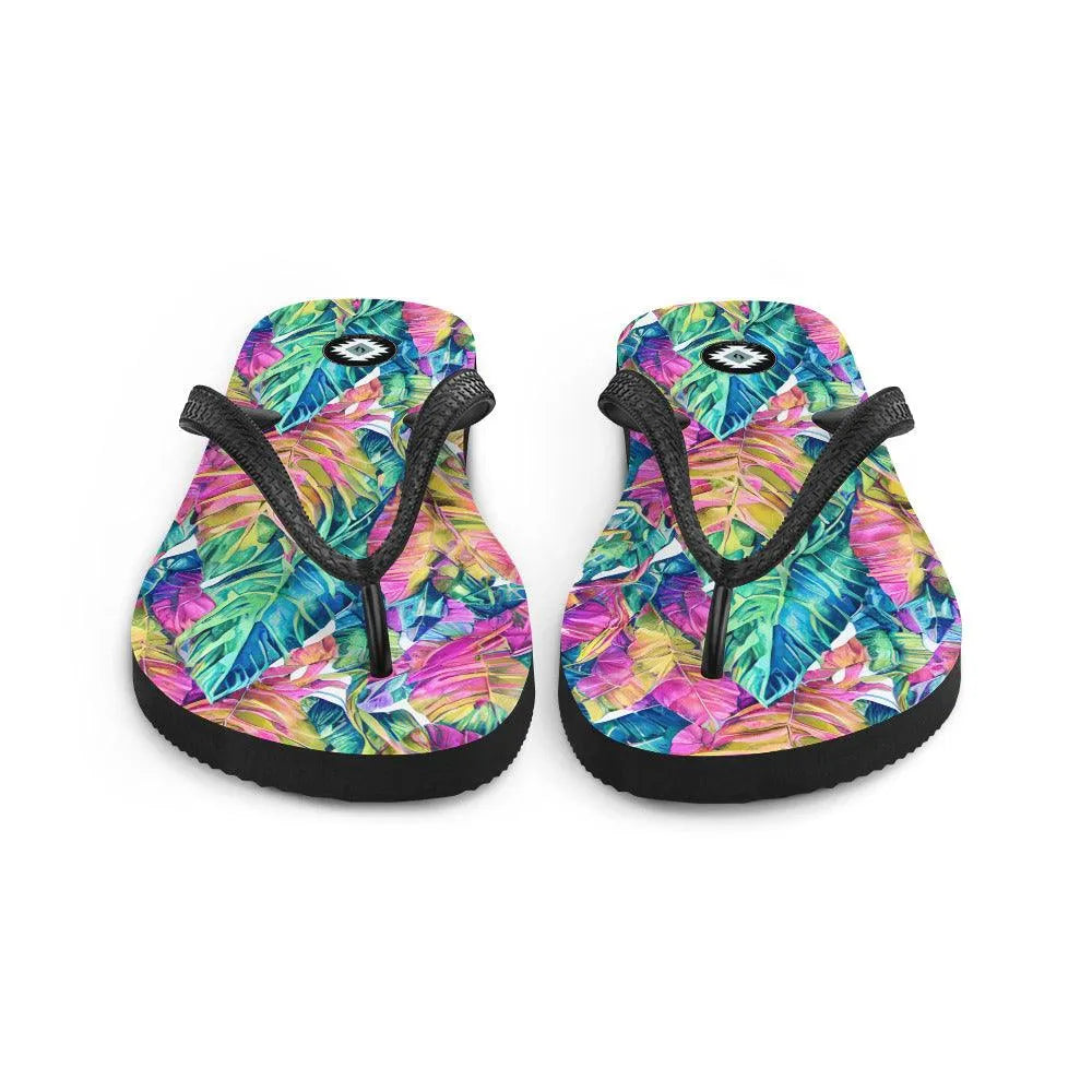 Hawaiian Tropical Leaves Flip Flops - The Global Wanderer