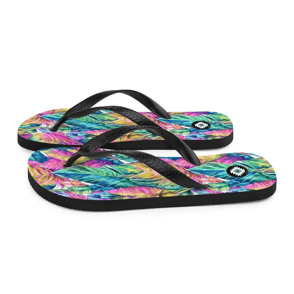 Hawaiian Tropical Leaves Flip Flops - The Global Wanderer