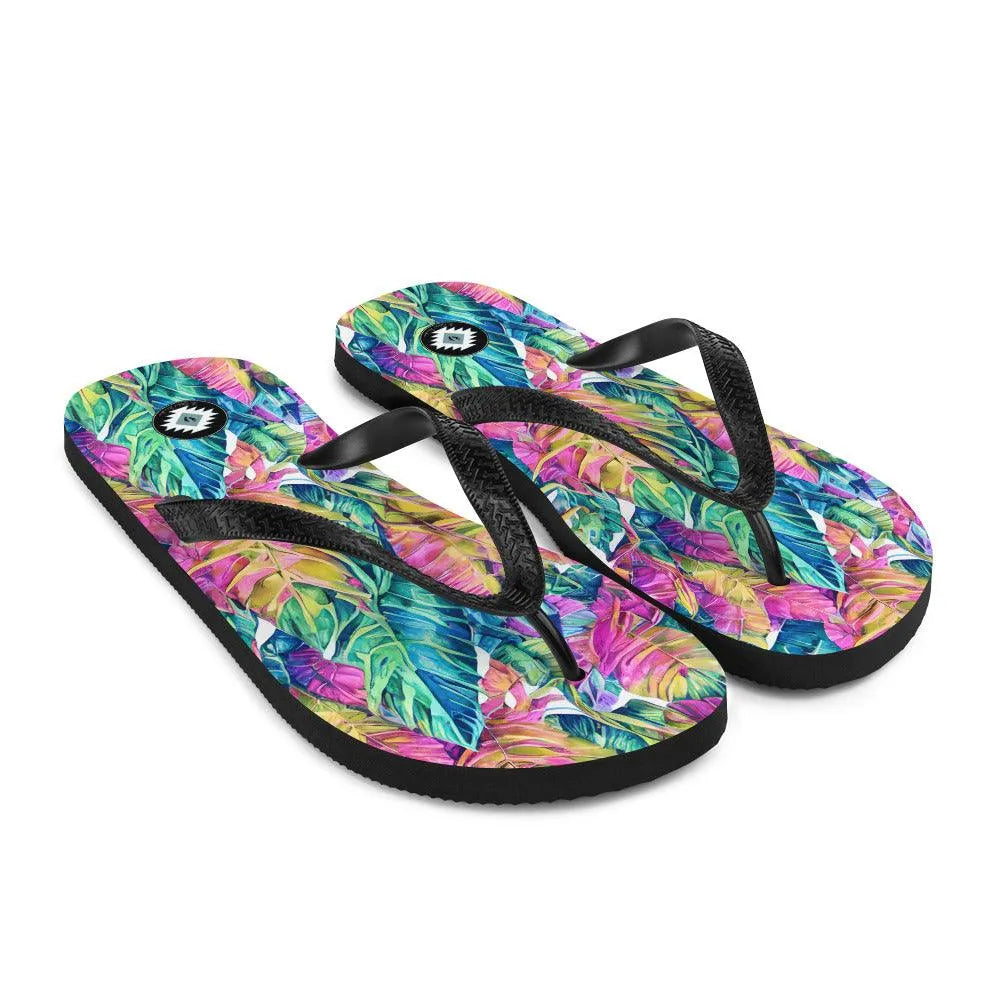 Hawaiian Tropical Leaves Flip Flops - The Global Wanderer