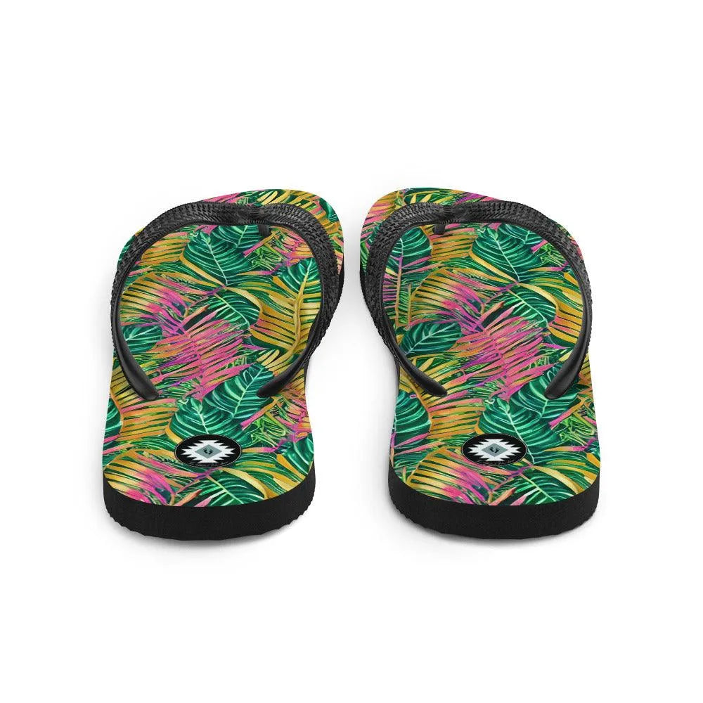 Hawaiian Tropical Leaves Flip Flops - The Global Wanderer